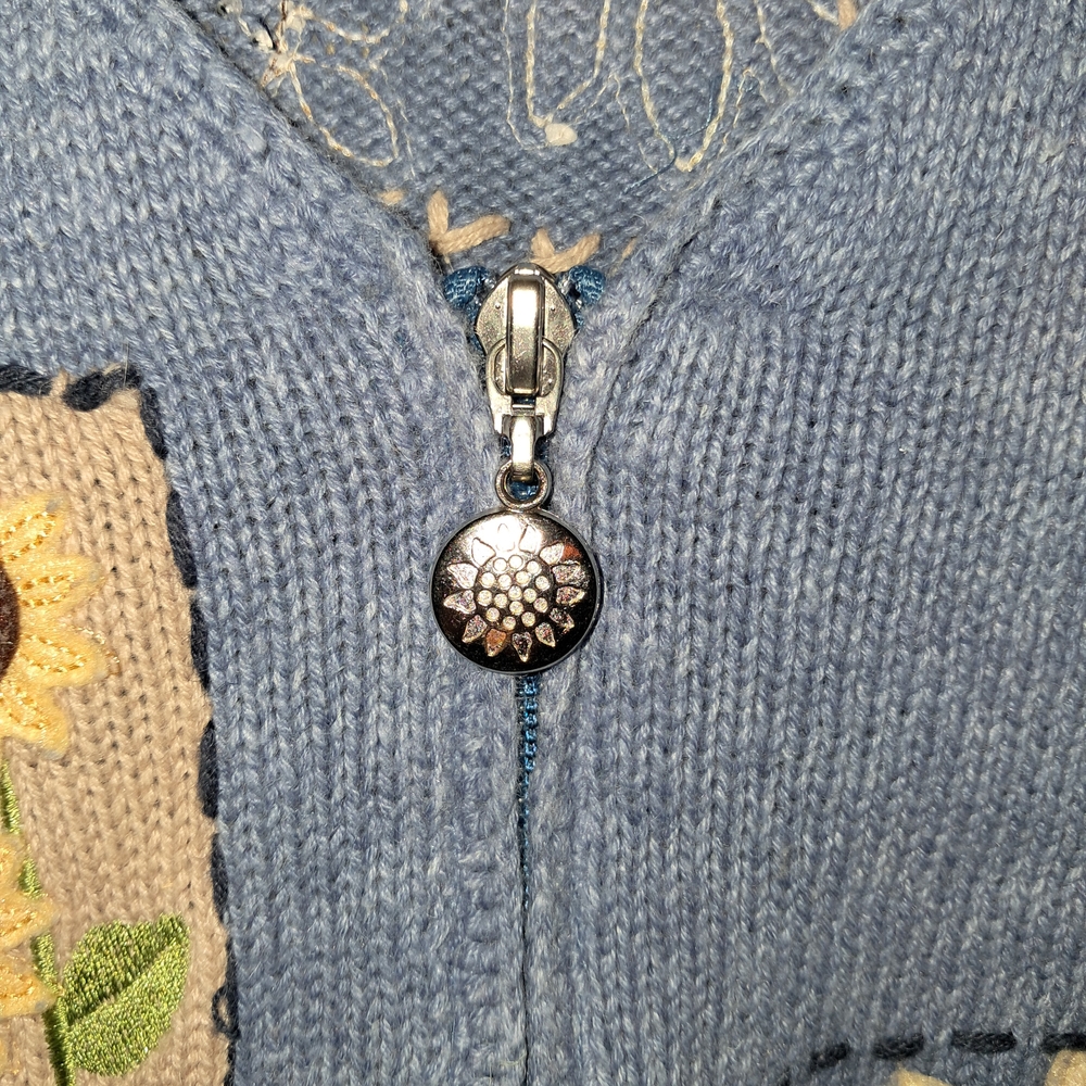 Christopher & Banks Light Blue Embroidered Knit Vest - Picture 3 of 4